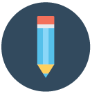 Blue Pencil representing Branding & design Icon