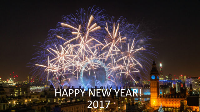 Fireworks display in London 2017! Happy New Year