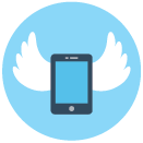 Icon of a phone with Wings